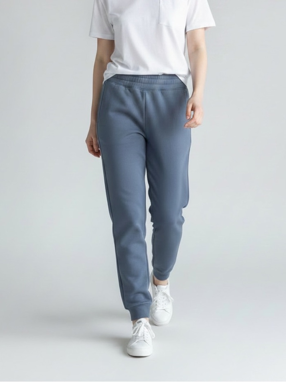 TNA women’s COZY AF Fleece Athleisure Joggers Sweatpants in Blue Size Medium